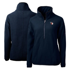 Cleveland Guardians Cutter & Buck Women's Cascade Eco Sherpa Fleece Quarter-Zip Pullover Jacket - Navy - MLB Sale
