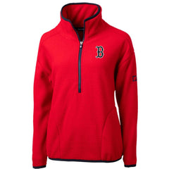 Boston Red Sox Cutter & Buck Women's Cascade Eco Sherpa Fleece Quarter-Zip Pullover Jacket - Red - MLB on Sale