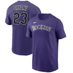 Kris Bryant Colorado Rockies Nike Name & Number T-Shirt - Purple - Nike Lifestyle