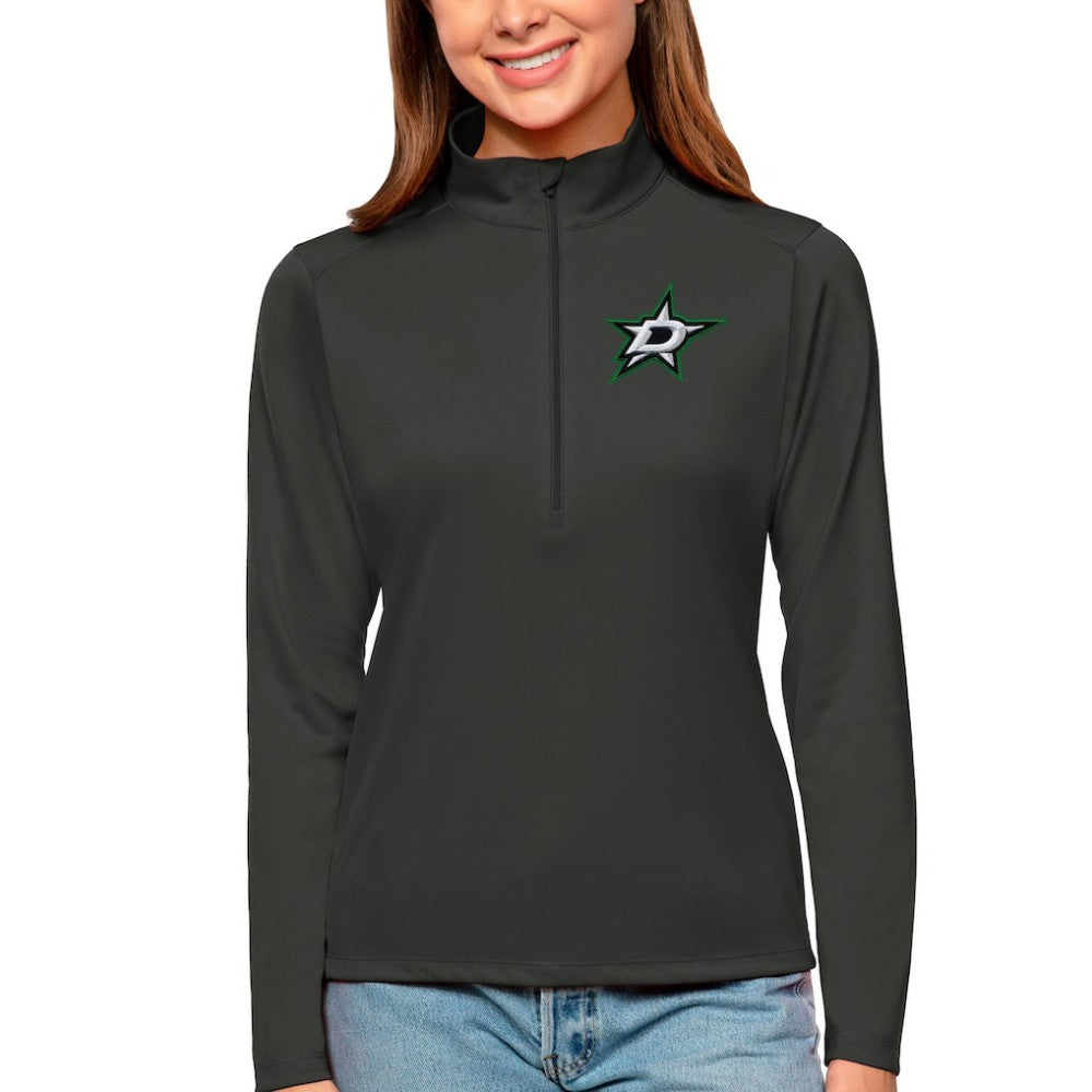 Dallas Stars Antigua Women's Tribute Quarter-Zip Pullover Top - Charcoal - NHL 4807572