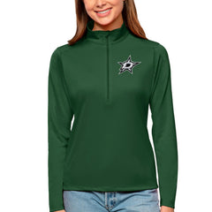 Dallas Stars Antigua Women's Tribute Quarter-Zip Pullover Top - Forest Green - NHL 4807573