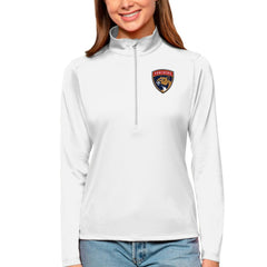 Florida Panthers Antigua Women's Tribute Quarter-Zip Pullover Top - White - NHL 4807588