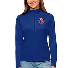 New York Islanders Antigua Women's Tribute Quarter-Zip Pullover Top - Royal - NHL 4807615