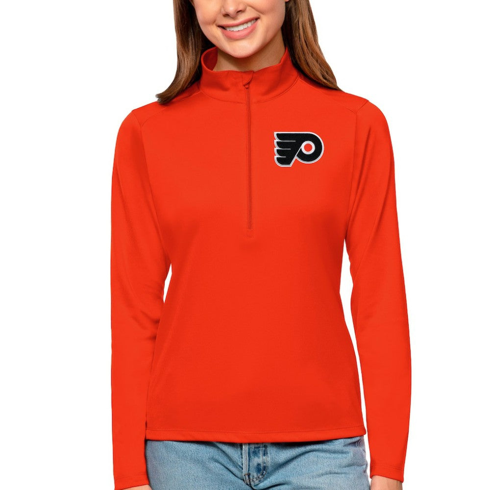 Philadelphia Flyers Antigua Women's Tribute Quarter-Zip Pullover Top - Orange - NHL 4807629