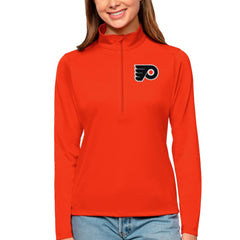 Philadelphia Flyers Antigua Women's Tribute Quarter-Zip Pullover Top - Orange - NHL 4807629