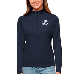 Tampa Bay Lightning Antigua Women's Tribute Quarter-Zip Pullover Top - Navy - NHL 4807648