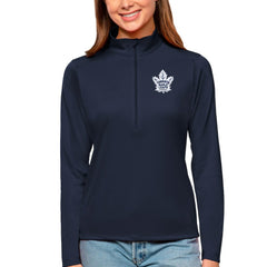 Toronto Maple Leafs Antigua Women's Tribute Quarter-Zip Pullover Top - Navy - NHL 4807653