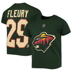 Marc-Andre Fleury Minnesota Wild Youth Player Name & Number T-Shirt - Green - NHL 4807847