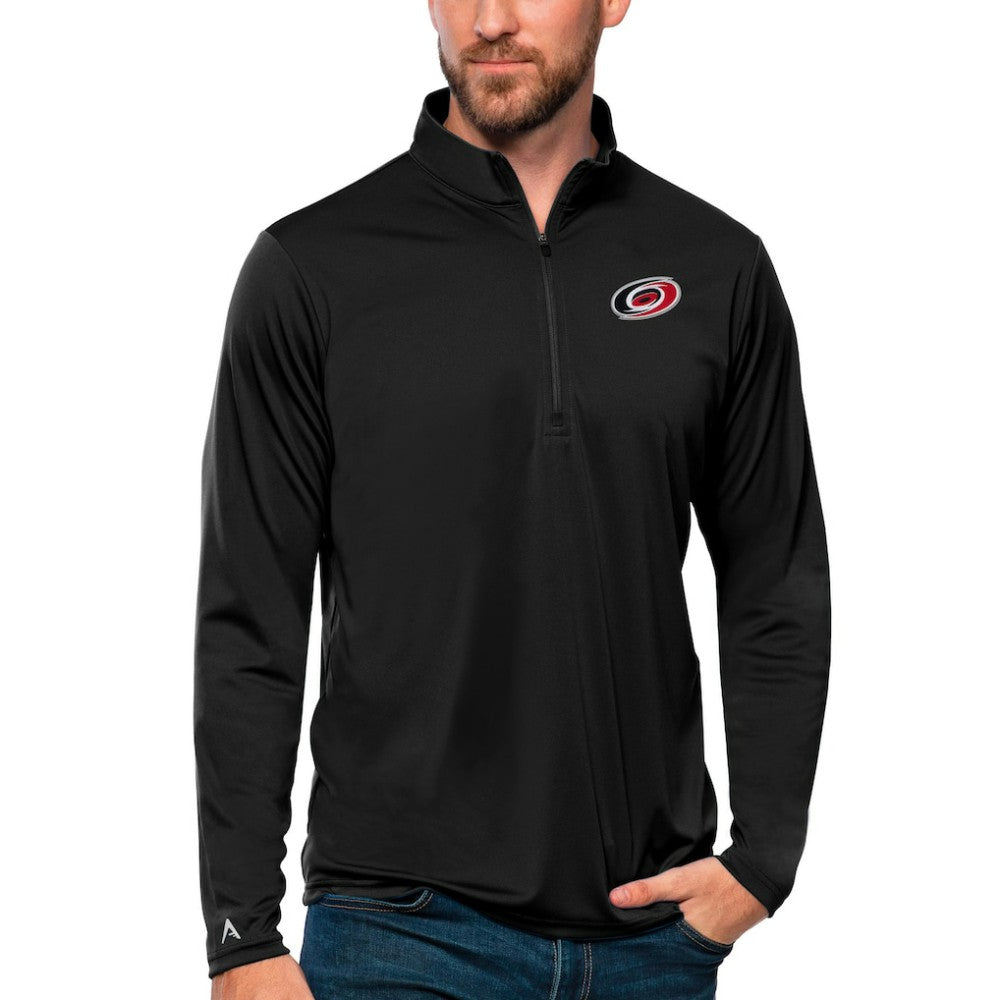 Carolina Hurricanes Antigua Tribute Quarter-Zip Pullover Top - Black - NHL 4809050