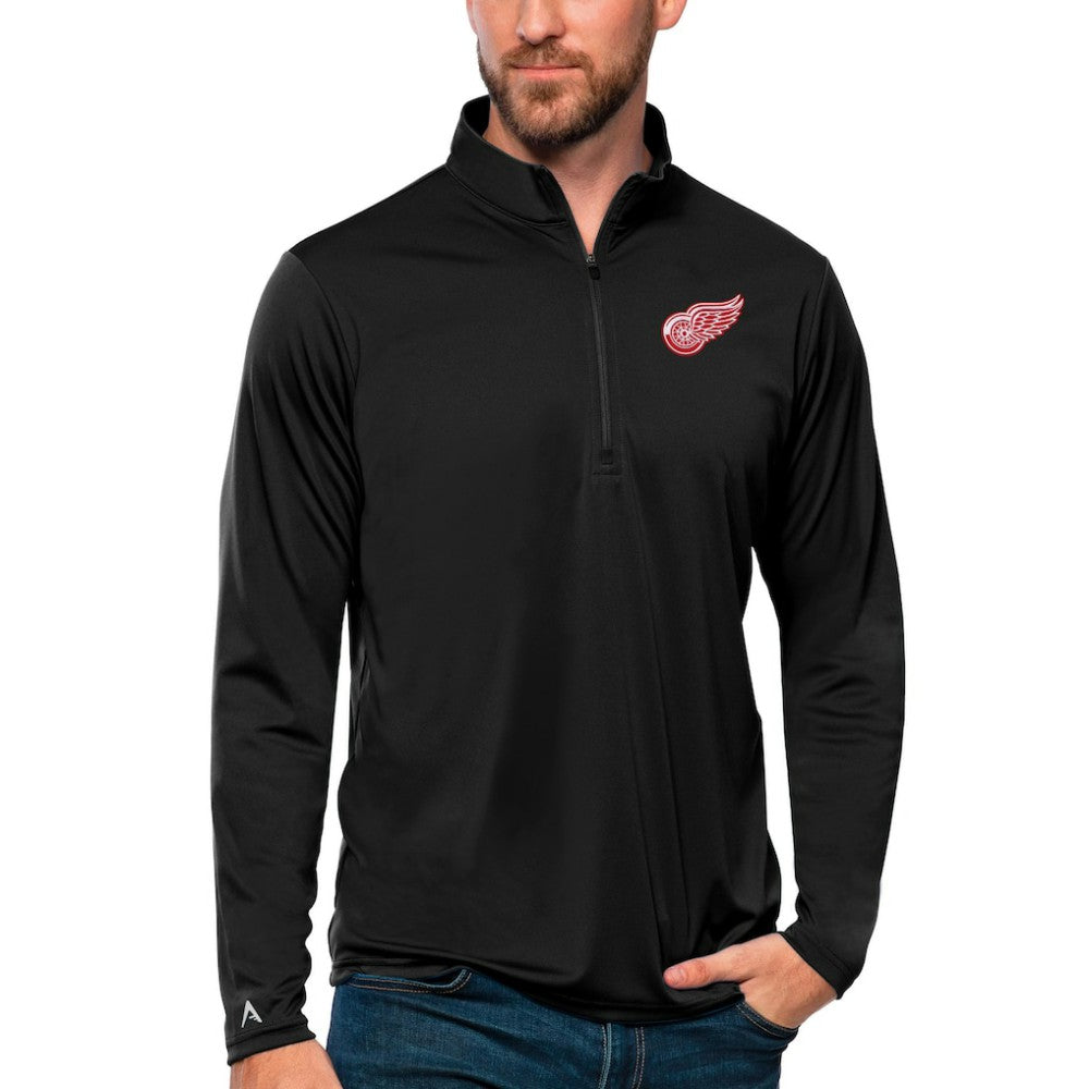 Detroit Red Wings Antigua Tribute Quarter-Zip Pullover Top - Black - NHL 4809073