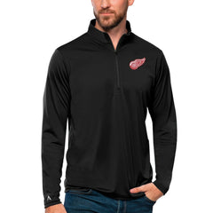 Detroit Red Wings Antigua Tribute Quarter-Zip Pullover Top - Black - NHL 4809073