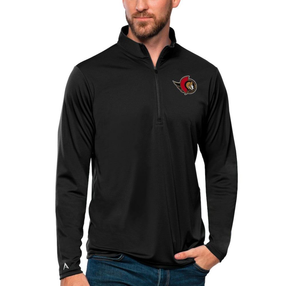 Ottawa Senators Antigua Tribute Quarter-Zip Pullover Top - Black - NHL 4809121