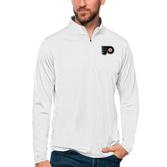 Philadelphia Flyers Antigua Tribute Quarter-Zip Pullover Top - White - NHL 4809128