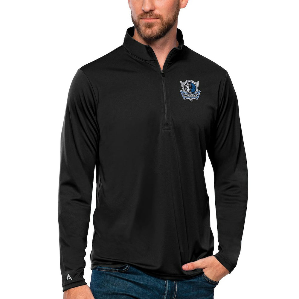 Dallas Mavericks Antigua Tribute Quarter-Zip Pullover Top Black