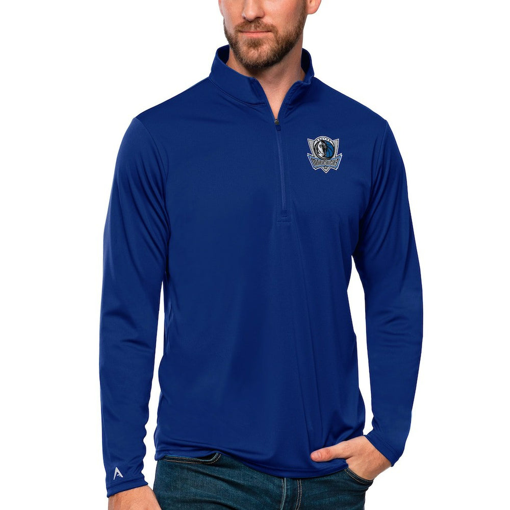 Dallas Mavericks Antigua Tribute Quarter-Zip Pullover Top Blue