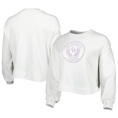 Los Angeles Lakers Lusso Women's Lola Ball and Chain Pullover Sweatshirt White