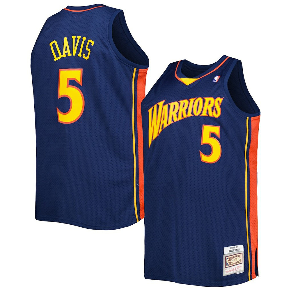 Baron Davis Golden State Warriors Big & Tall Hardwood Classics 2006/07 Swingman Jersey for sale Navy | Mitchell & Ness Lifestyle
