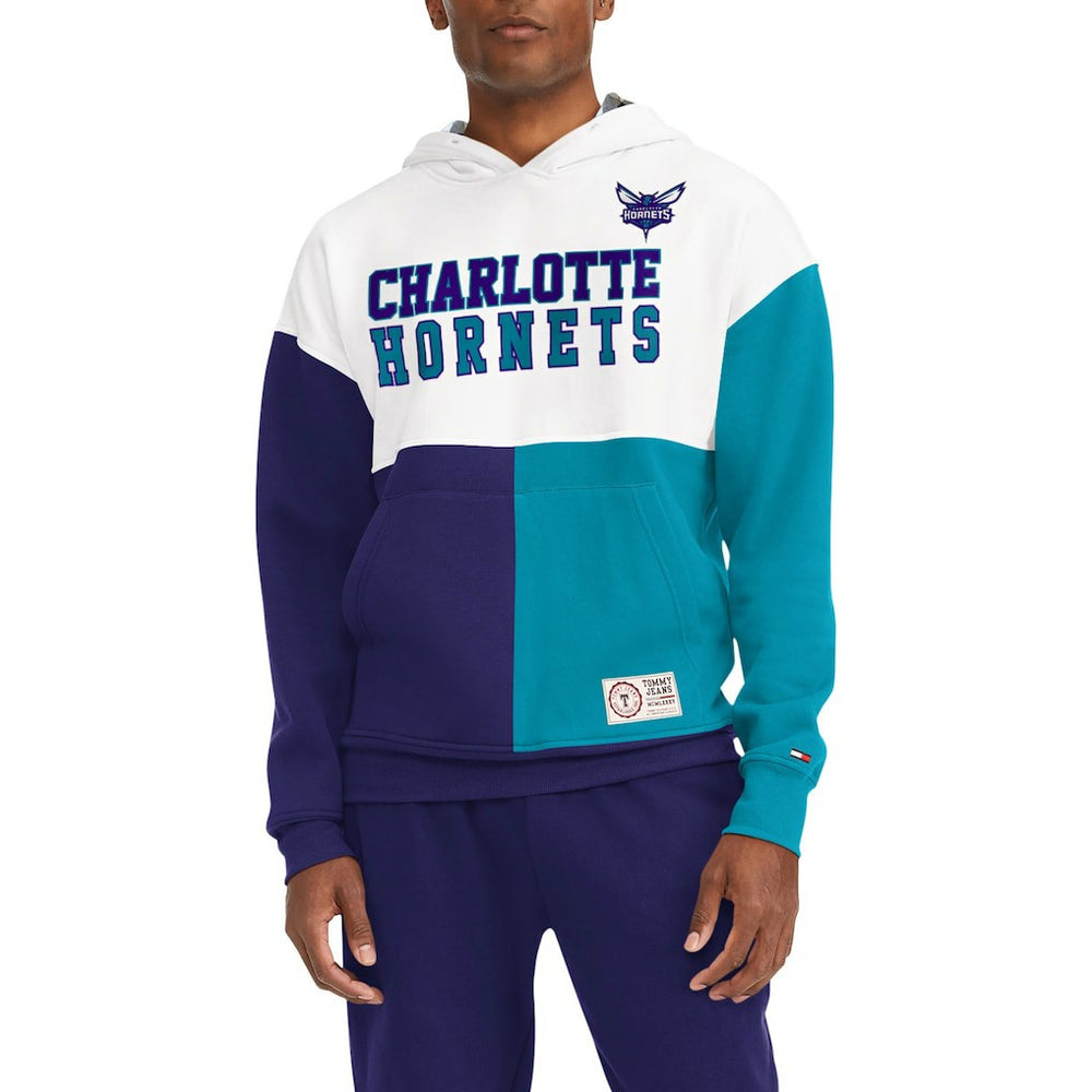 Charlotte Hornets Tommy Jeans Andrew Split Pullover Hoodie White/Purple