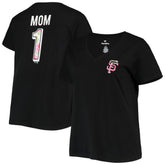 San Francisco Giants Women's Plus Size #1 Mom 2-Hit V-Neck T-Shirt - Black - MLB on Sale