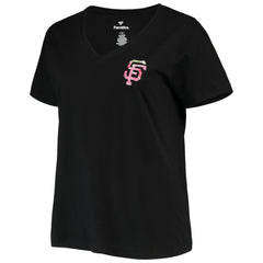 San Francisco Giants Women's Plus Size #1 Mom 2-Hit V-Neck T-Shirt - Black - MLB on Sale