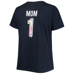 Boston Red Sox Women's Plus Size #1 Mom 2-Hit V-Neck T-Shirt - Navy - MLB Sale