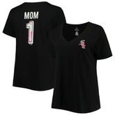 Chicago White Sox Women's Plus Size #1 Mom 2-Hit V-Neck T-Shirt - Black - MLB Discount