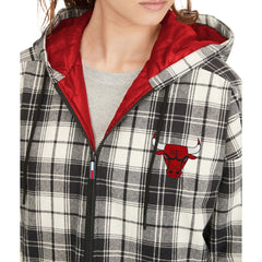 Chicago Bulls Tommy Jeans Women's Molly Flannel Full-Zip Hoodie Black/Cream