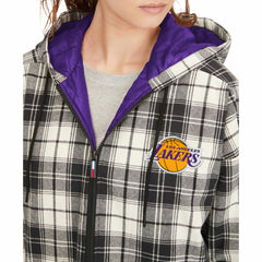 Los Angeles Lakers Tommy Jeans Women's Molly Flannel Full-Zip Hoodie Black/Cream