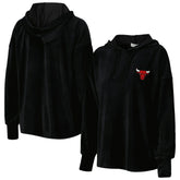 Chicago Bulls Touch Women's End Line Velour Pullover Hoodie Black