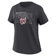 Washington Nationals WEAR by Erin Andrews Women's Oversized Boyfriend T-Shirt - Charcoal - MLB Discount