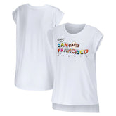 San Francisco Giants WEAR by Erin Andrews Women's Greetings From T-Shirt - White - MLB Sale