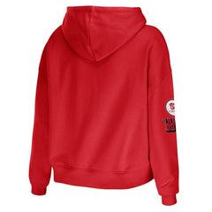 Washington Nationals WEAR by Erin Andrews Women's Modest Patches Cropped Pullover Hoodie - Red - MLB on Sale