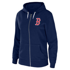 Boston Red Sox WEAR by Erin Andrews Women's Sponge Fleece Full-Zip Hoodie - Navy - MLB Online