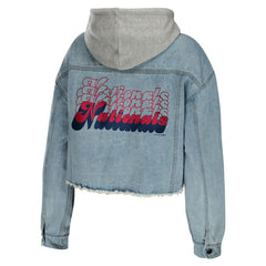 Washington Nationals WEAR by Erin Andrews Women's Hooded Button-Up Denim Jacket - MLB Discount