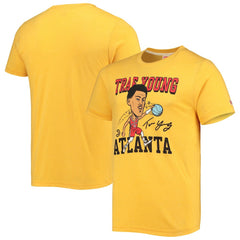 Trae Young Atlanta Hawks Homage Caricature Tri-Blend T-Shirt Gold