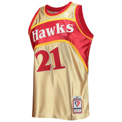 Dominique Wilkins Atlanta Hawks 75th Anniversary 1986/87 Hardwood Classics Swingman Jersey Gold | Mitchell & Ness for sale