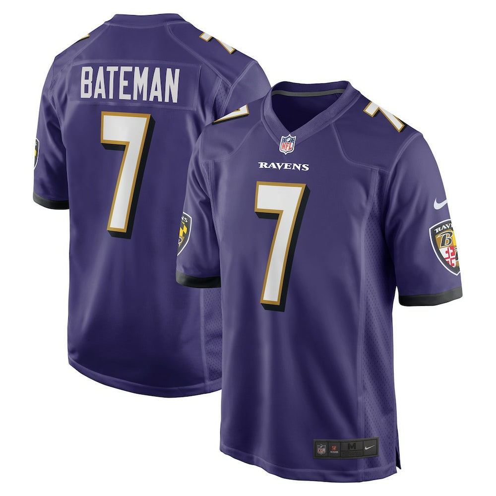 Nike Rashod Bateman Baltimore Ravens Game Player Jersey Purple