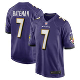 Nike Rashod Bateman Baltimore Ravens Game Player Jersey Purple