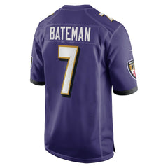 Nike Rashod Bateman Baltimore Ravens Game Player Jersey Purple