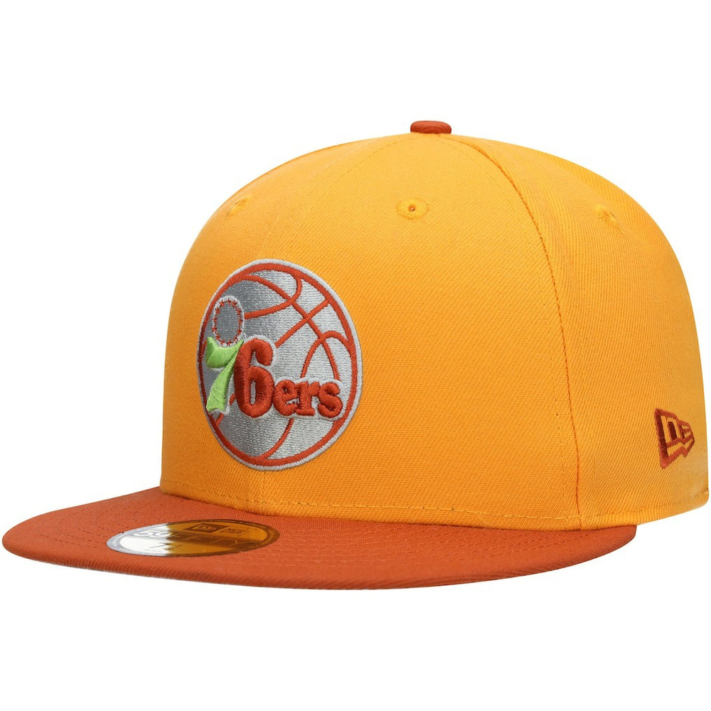 Philadelphia 76ers 59FIFTY Fitted Hat Gold/Rust | New Era online
