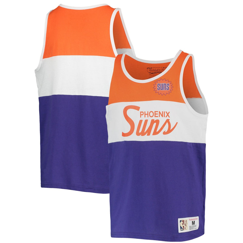 Phoenix Suns Youth Hardwood Classics Special Script Tank Top Purple/Orange | Mitchell & Ness for sale