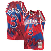 Allen Iverson Philadelphia 76ers Hardwood Classics 1996/97 Hyper Hoops Swingman Jersey Red | Mitchell & Ness Lifestyle