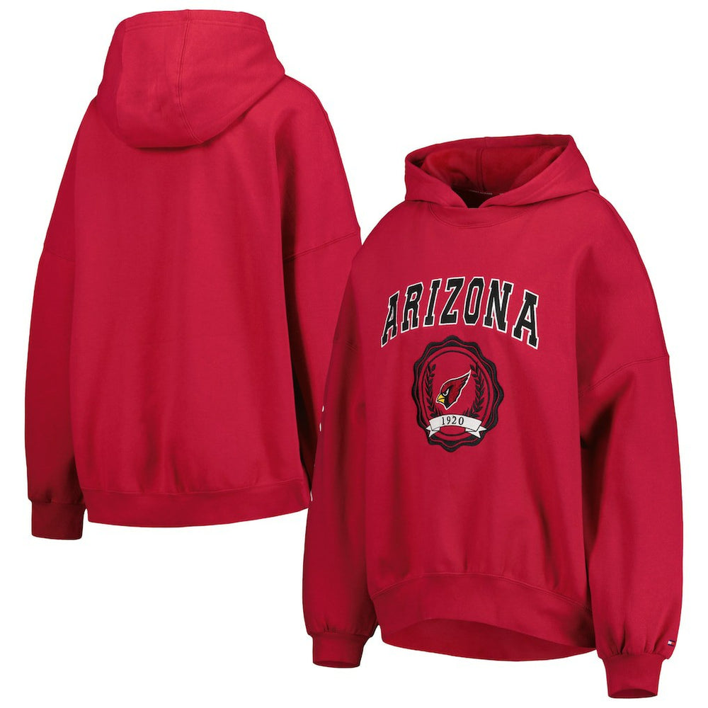 Arizona Cardinals Tommy Hilfiger Women's Becca Drop Shoulder Pullover Hoodie Cardinal
