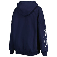 New England Patriots Tommy Hilfiger Women's Becca Drop Shoulder Pullover Hoodie Navy