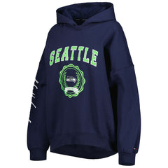 Seattle Seahawks Tommy Hilfiger Women's Becca Drop Shoulder Pullover Hoodie College Navy