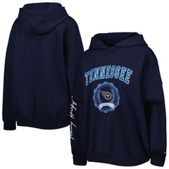 Tennessee Titans Tommy Hilfiger Women's Becca Drop Shoulder Pullover Hoodie Navy