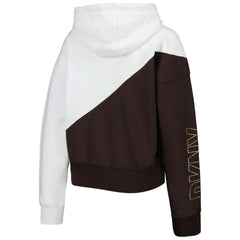 Cleveland Browns DKNY Sport Women's Bobbi Color Blocked Pullover Hoodie White/Brown
