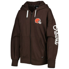Cleveland Browns MSX by Michael Strahan Women's Emerson Lightweight Full-Zip Hoodie Brown