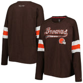 Cleveland Browns Tommy Hilfiger Women's Justine Long Sleeve Tunic T-Shirt Brown