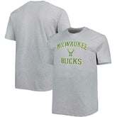 Milwaukee Bucks Big & Tall Heart & Soul T-Shirt Heathered Gray